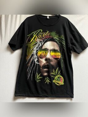High Times Rasta Bob Marley Sunglasses Graphic T Shirt Sz XL